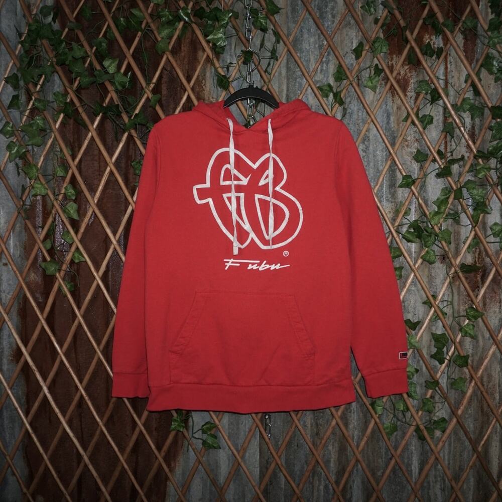 M - Vintage Y2K Fubu Hoodies fb spell white drawstrings